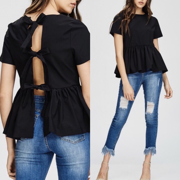 Tops - Back Bow Peplum Top